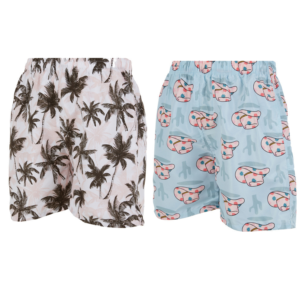 iBerryNY Men's Swim Shorts, Swimsuit Trunks, 2 Side Pockets, 2 Pairs